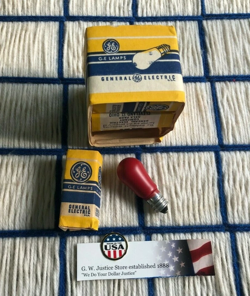 BOX of 6 vintage GE CERAMIC RED NIGHT LIGHT 6S6 indicator BULB C7 Christmas E12 - Image 4 of 4