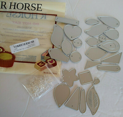Metal Leather Earring Cutting Dies 25 Piece Teardrop Heart Star