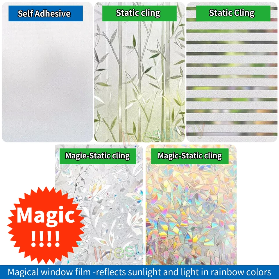 5M Frosted Window Film Privacy Glass Etched Vinyl Bubble Free Self Adhesive.Roll - Image 3 of 4