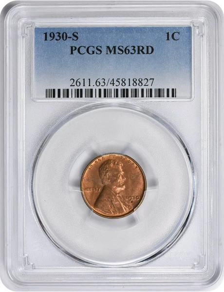1930-S Lincoln Cent MS63RD PCGS