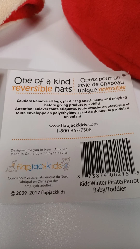 FlapJack Kids Baby Toddler Reversible Fleece Owl Pirate Ship Winter Hat 2 avail - Image 3 of 4