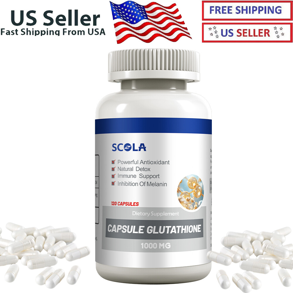 Skin Whitening L-Glutathione 1000mcg Dark spot Brightening 120 Capsules US  STOCK