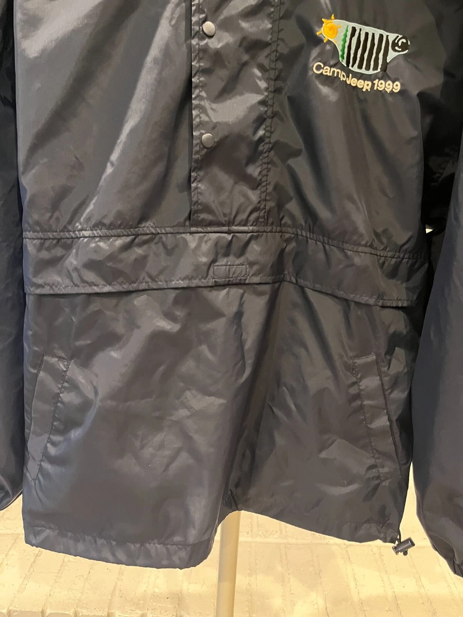 Vintage Camp Jeep 1999 Sz M Pullover Windbreaker Nylon Jacket Navy