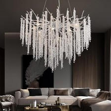 Modern Crystal Pendant Light, LED Crystal Chandelier, 80cm Ceiling Light Lamp
