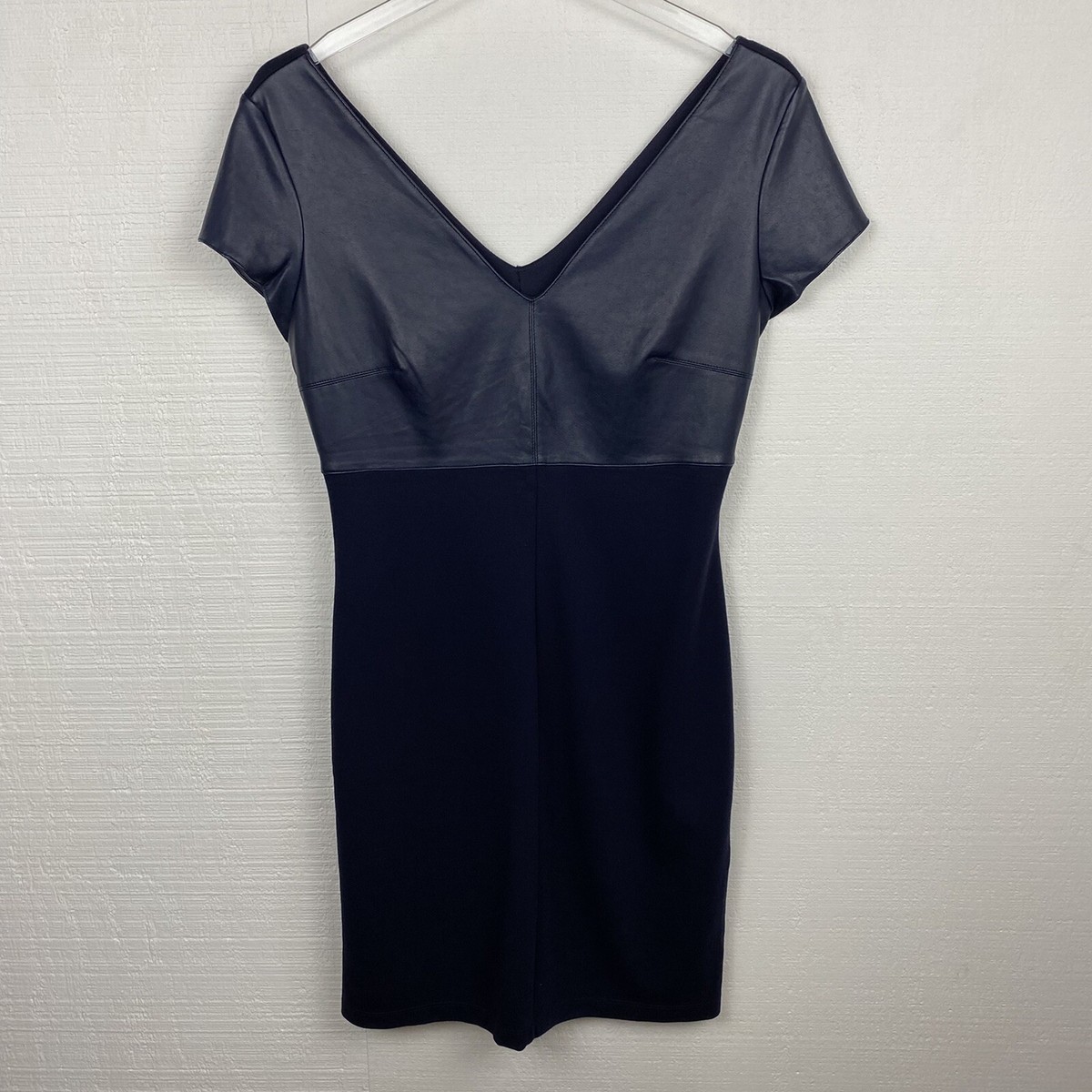 bailey 44 faux leather dress Bailey 44 XS Black Faux Leather Cutout Fit &