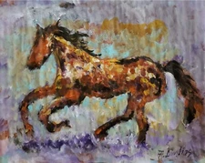 ANDRE DLUHOS Horse Equine Equestrian Ranch Animal Original Art Acrylic Painting
