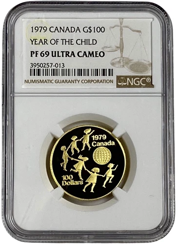 1979 Canada Gold $100 Year of The Child 1/2 oz Proof Coin NGC PF 69 UC