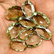 9 Pcs Natural Green Amethyst 16.5-18.2mm Fancy Rose Checker Cut Loose Gemstones