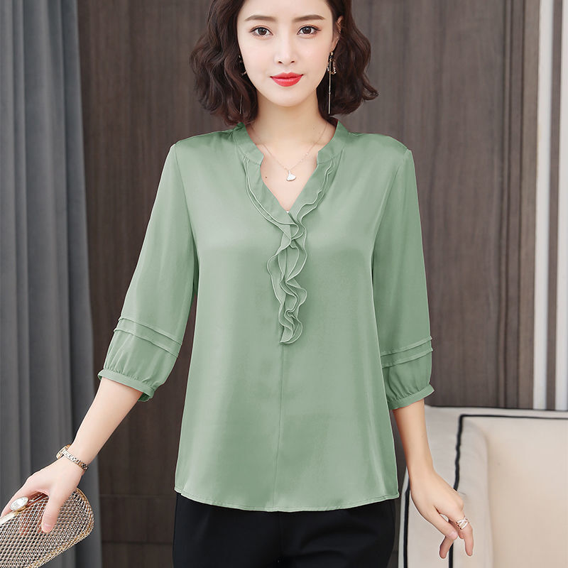 Office Blouses Tops for Women Size 8-18 Work Business Casual Shirts Short  Sleeve