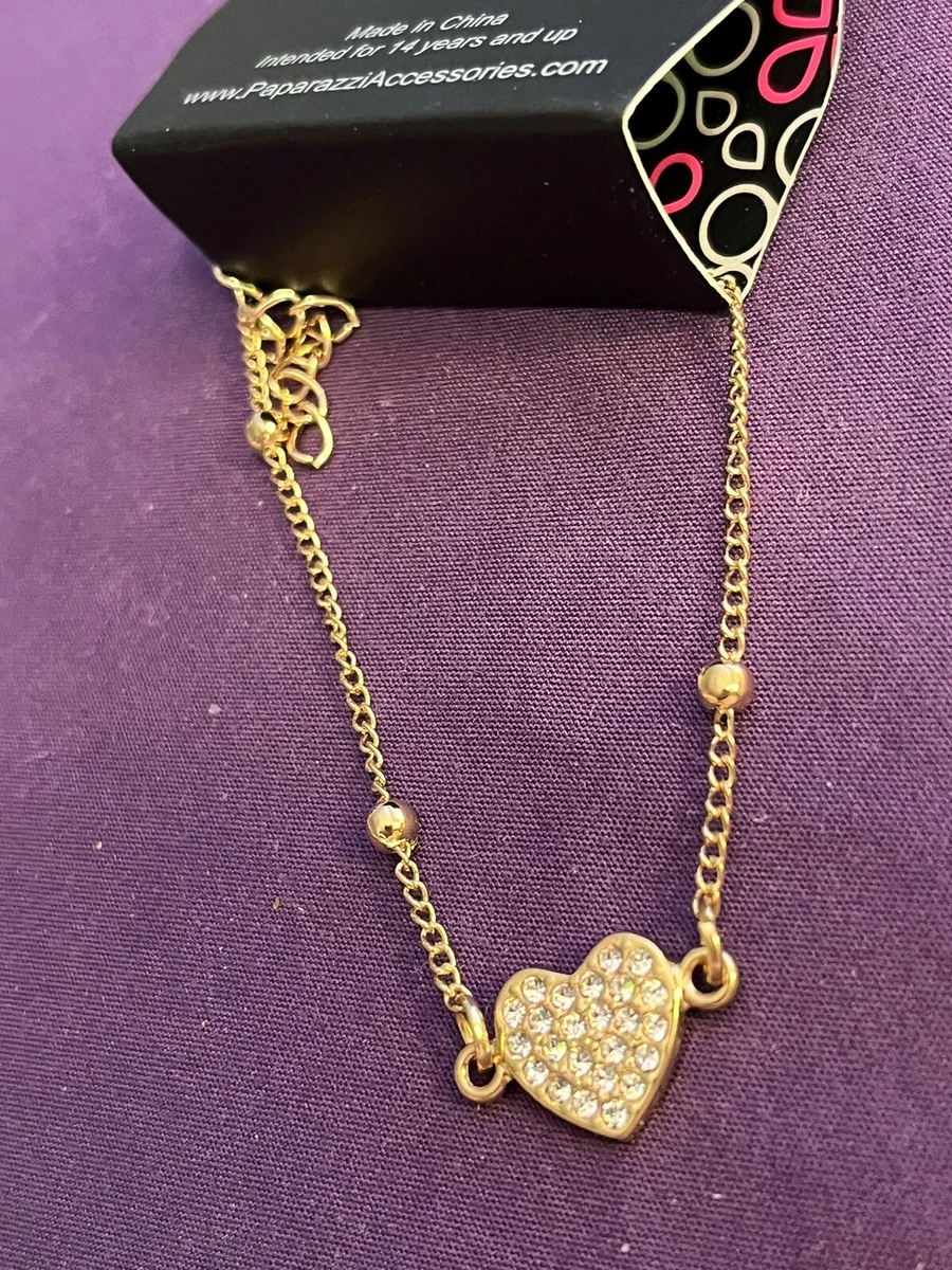 Paparazzi heart achingly adorable gold bracelet eBay