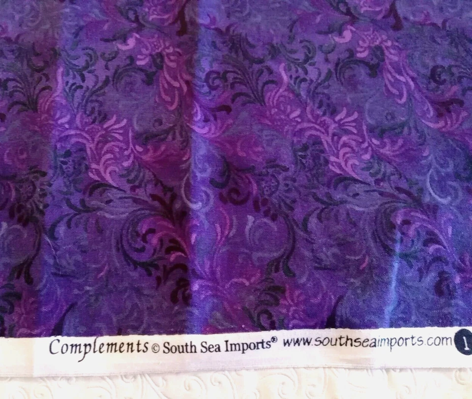 Tecido de algodão redemoinhos importações mar do sul roxo 'complementos' 22"x44" - Imagem 2 de 3