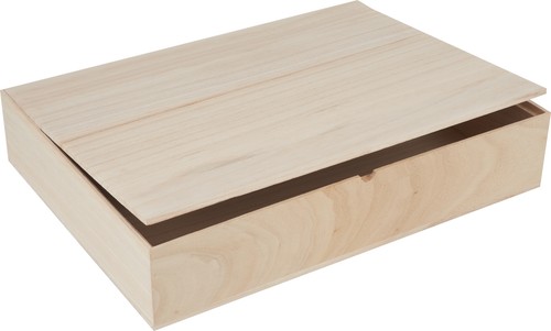 Caja de madera VBS con tapa suelta 32x23,5 cm sin tratar caja de almacenamiento caja de regalo - Imagen 2 de 5