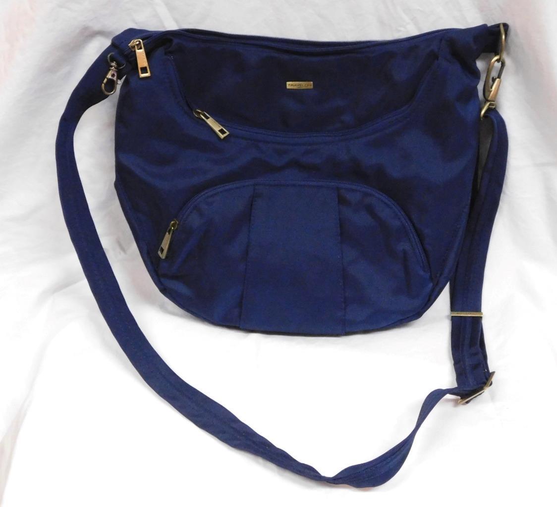 GU Anti-Theft Classic Crossbody Bucket Bag from Travelon Blue
