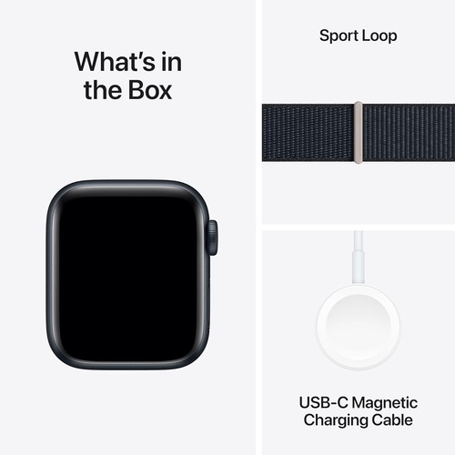 Apple Watch SE 2 - 40mm - Midnight Aluminum - Midnight Sport Loop MRE03LL/A - Photo 10 sur 10