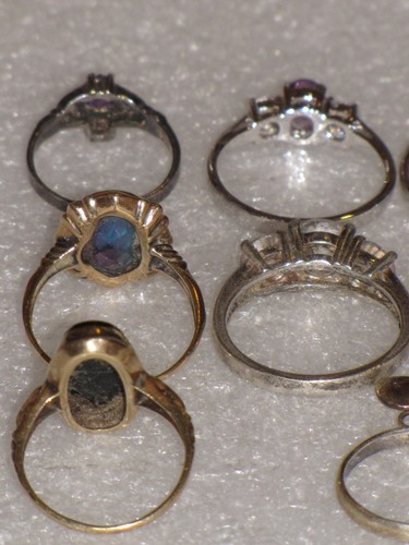 Anillo de compromiso de oro de 18k 925 diamantes de imitación circonita amatista lote de 11 mujeres - Imagen 23 de 24