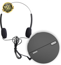 Portable CD Player with Headphones – MP3 & WMA Playback, Anti-Skip Protection, L
