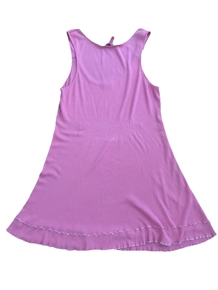 Camisón Betsey Johnson Intimates Rosa Blanco Lazo Lechuga Borde Coqueta Talla M Foto 3 de 4