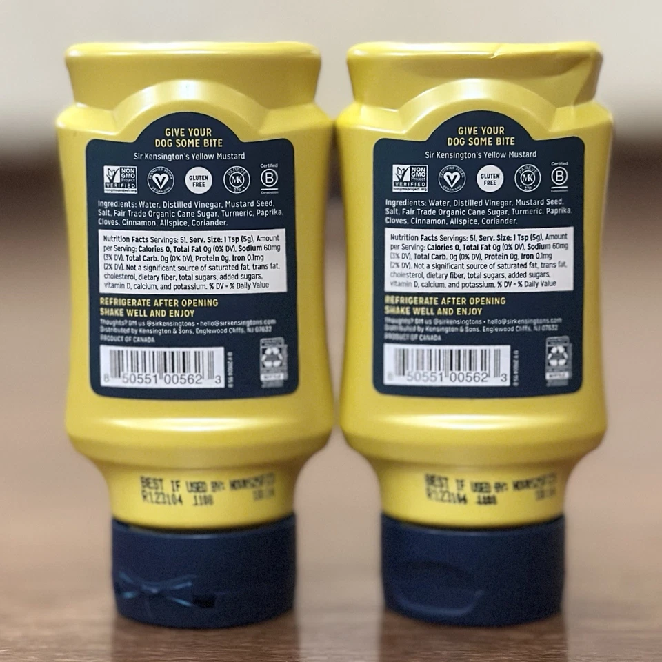 Sir Kensington's amarillo mostaza certificado sin gluten vegano no transgénico - PAQUETE DE 2 Foto 2 de 4