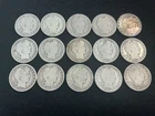15 US Barber Silver Halves 50c Nice Lot Ave Circulated