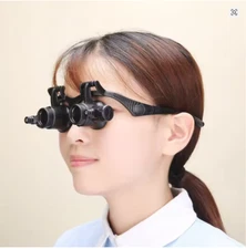 Portable Head Wearing Magnifier Glasses Eyewear with LED Observation Lens