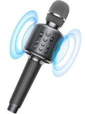 Wireless Bluetooth Karaoke Microphone, Built-in Loud Speaker for 10H Gray