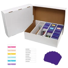 5 Row Trading Card Storage Box Holds 3950-count,1 Pack Cardboard Storage Box ...