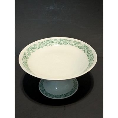 Vintage JG Meakin Cake Stand, Waldorf Hotel Green Acanthus Leaf Ironstone