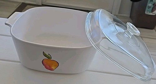 Corning Ware FRUIT BASKET A-5-B 5 Litter Apple Square Casserole Dish w/ Lid - Bild 3 von 8