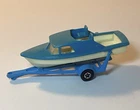 VINTAGE MATCHBOX LESNEY SUPERFAST #9 BERTRAM BOAT AND TRAILER NEAR MINT COND!!