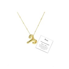 Zodiac Signs Spirit Necklace For Women, 18k Gold Plated Bubble 12 Constellati...