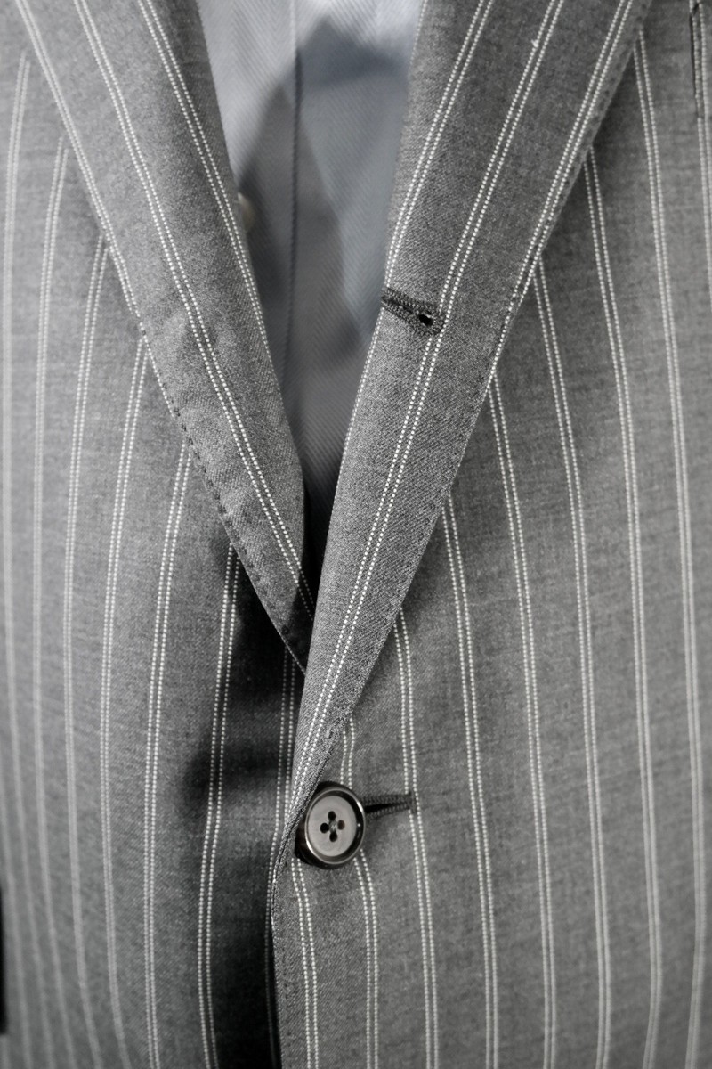 Tom Ford Mens Rolled 3 Button Chalkstripe Suit Jacket Gray 46R | eBay