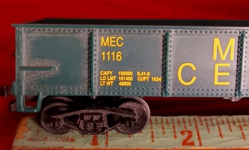 Maine Central Green Tree Gondola Life-like R4A MEC 1116 Ribbed 5 Dollah - Picture 3 of 6