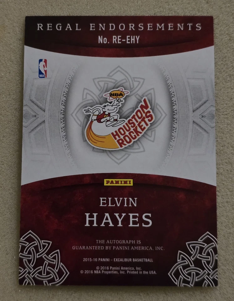 2015-16 Panini Excalibur ELVIN HAYES Regal Endorsements Auto #/254 Houston  - Image 2 of 2