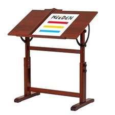  Wood Drafting Table,Artist Drawing Table with Height Adjustable & Single