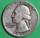 1950-D US Washington Quarter in Circulated Condition...see Generic Photos