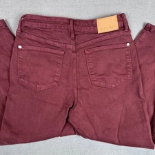 Judy Blue Garment Dyed Sz 7/28 Crop Jeans Wide Leg JB88752 Burgandy Oxblood Red