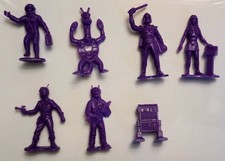 TIM MEE GALAXY LASER TEAM Lot of 7, Purple. Excellent Condition Toy Mini Figures