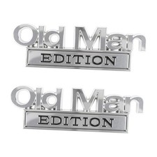 2PCS Old Man Edition Car Emblems,3D Metal Car Badges Emblems for Cars