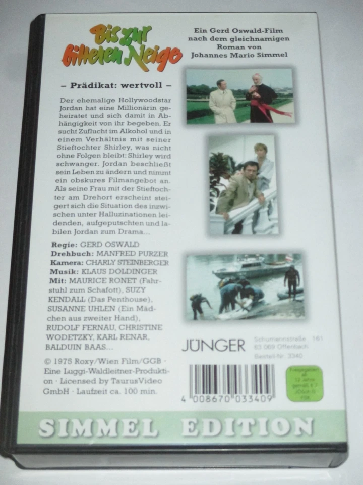 Jünger Video - Bis zur bitteren Neige - VHS/Drama/Suzy Kendall/Susanne Uhlen - Bild 2 von 2
