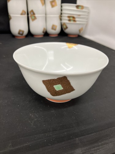 Japanese Porcelain Tea Cups & Bowls Set Of 6 Each (0421206)