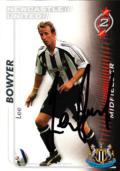 Newcastle United FC Lee Bowyer Hand 05/06 Premiership Shoot Out Signed Card. - Picture 1 of 1