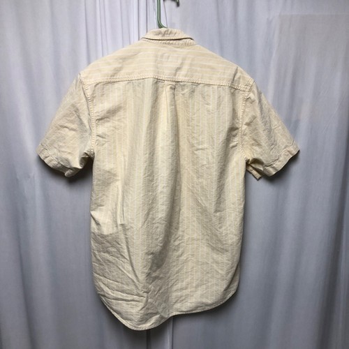 Saddlebred Shirt Mens Size Medium Button Down Yellow Striped Cotton Short Sleeve - Picture 2 of 5