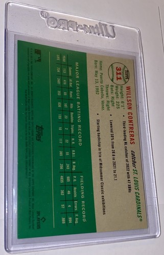 Willson Contreras 2023 Topps Chrome Platinum Anniversary /99 Toile White/Green - Bild 5 von 5