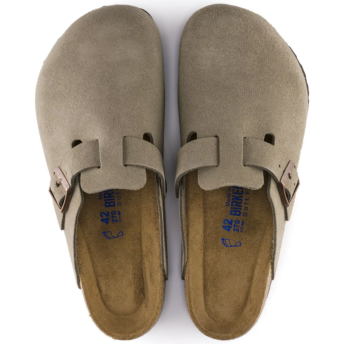 靴 BIRKENSTOCK BOSTON 26cm 40 Birkenstock Z2245* Taupe Suede Boston Soft Footbed Clog