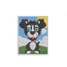 Cute Puppy Dog Embroidered Patch Iron-on / Sew-on Kids Crafts Badge Applique