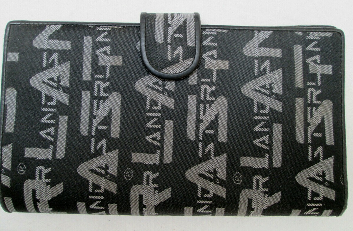 Portefeuille Porte-monnaie LANCASTER Paris Vintage - Cuir Et Toile Marron, Occasion, Authentique