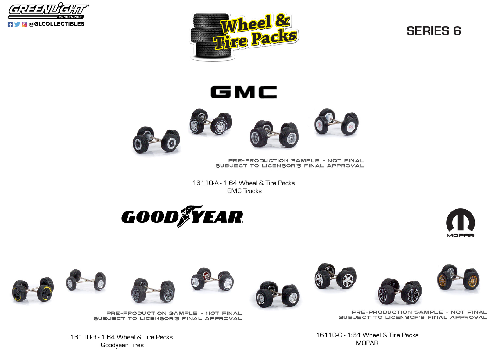 greenlight-series-6-1-64-scale-gmc-trucks-wheel-tire-packs-16110
