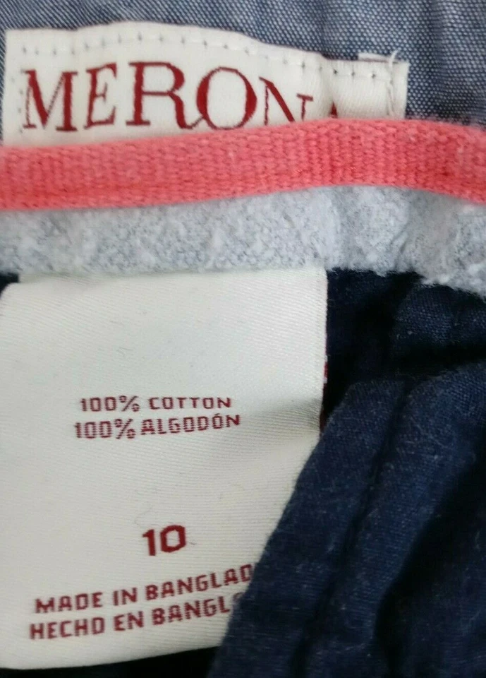 Pantalones cortos botín Merona para mujer azul marino 100 % algodón talla 10 entrepierna 5" Foto 3 de 3