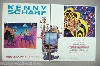 Kenny Scharf Art Gallery Exhibit Double-Page PRINT AD - 1997 ~~ St Elroy, Op Bop