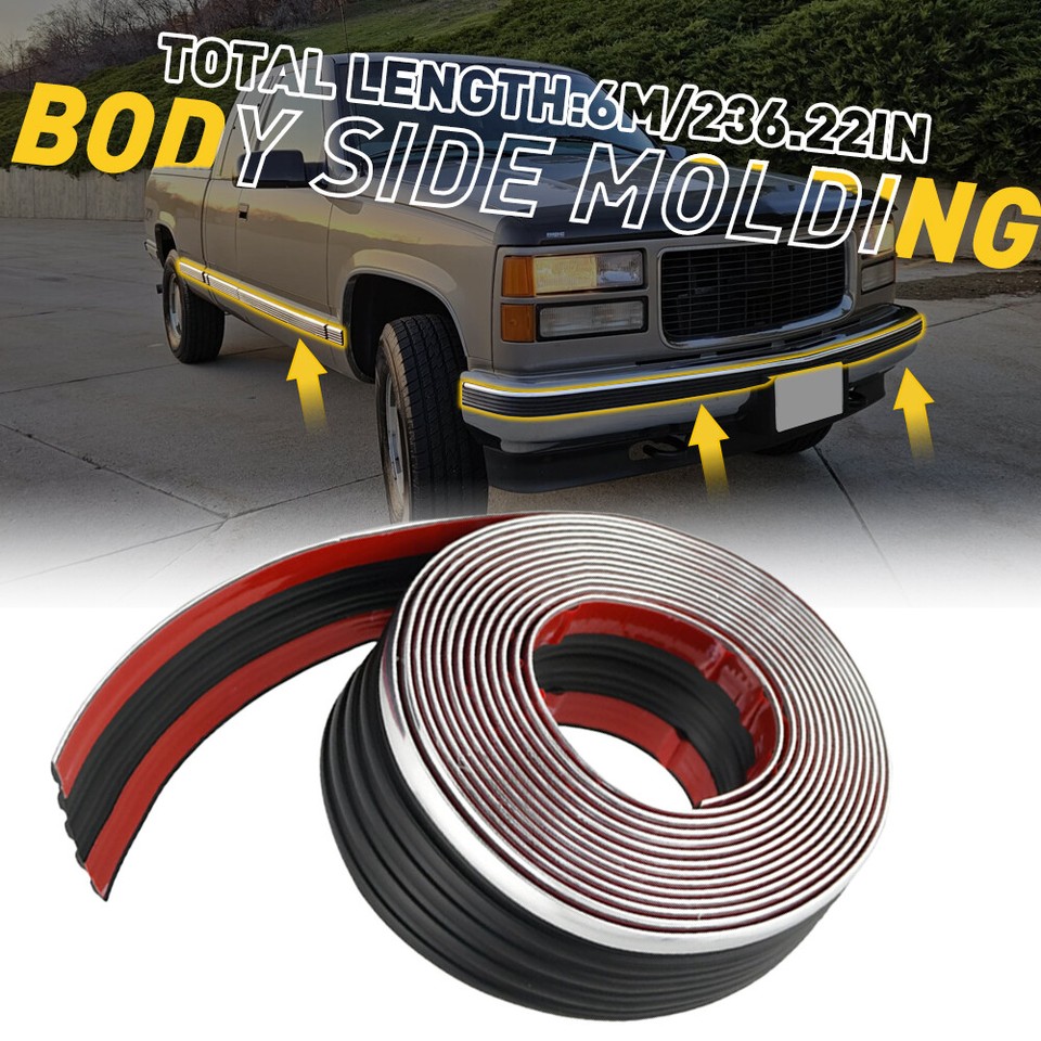 2set 6M Body Side Molding Belt Exterior Protector Roll For Chevy GMC